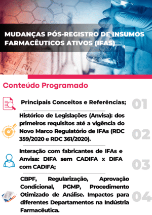 Mudanças Pós-Registro de Insumos Farmacêuticos Ativos (IFAs)